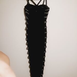 Elegant Black Strappy Prom Dress